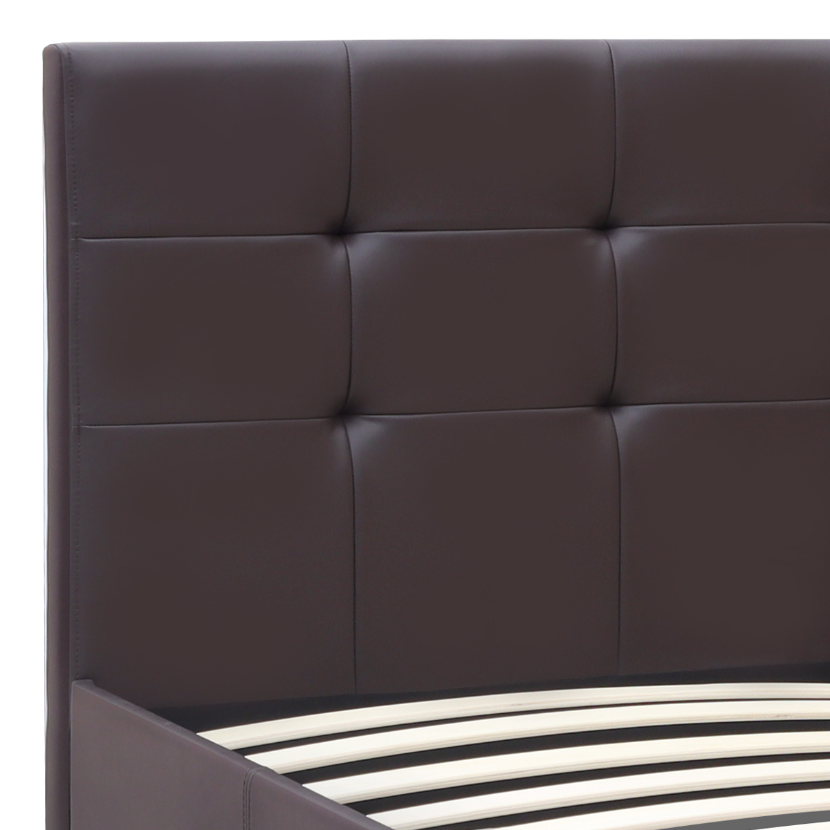 Κρεβάτι Sissy Megapap από τεχνόδερμα χρώμα καφέ 160x200εκ. - Image 4