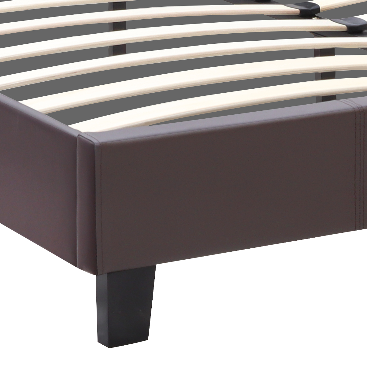 Κρεβάτι Sissy Megapap από τεχνόδερμα χρώμα καφέ 160x200εκ. - Image 5