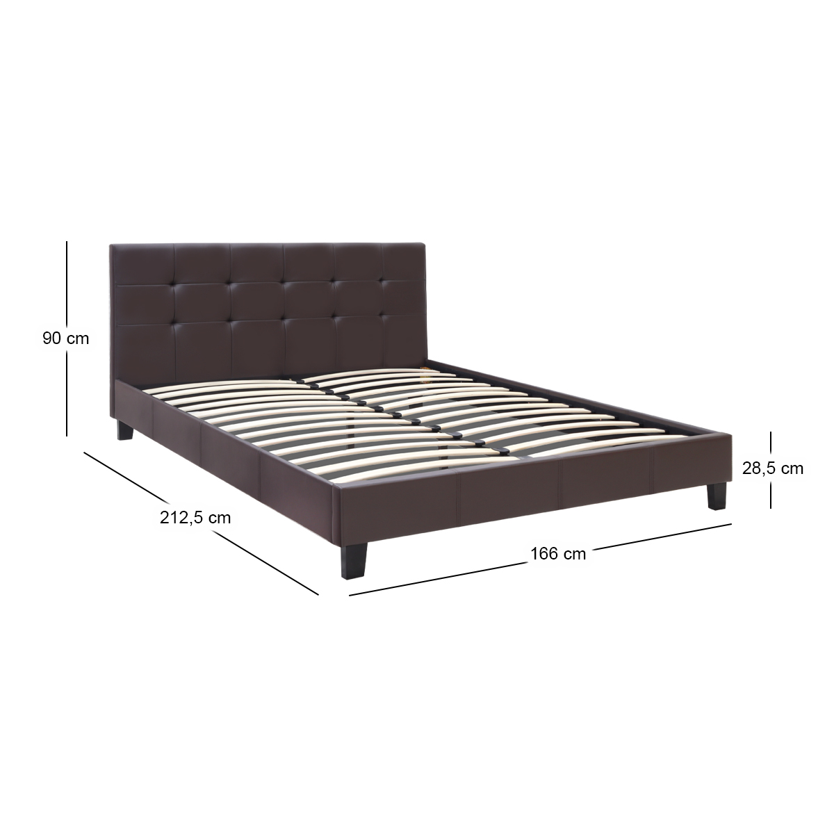 Κρεβάτι Sissy Megapap από τεχνόδερμα χρώμα καφέ 160x200εκ. - Image 6