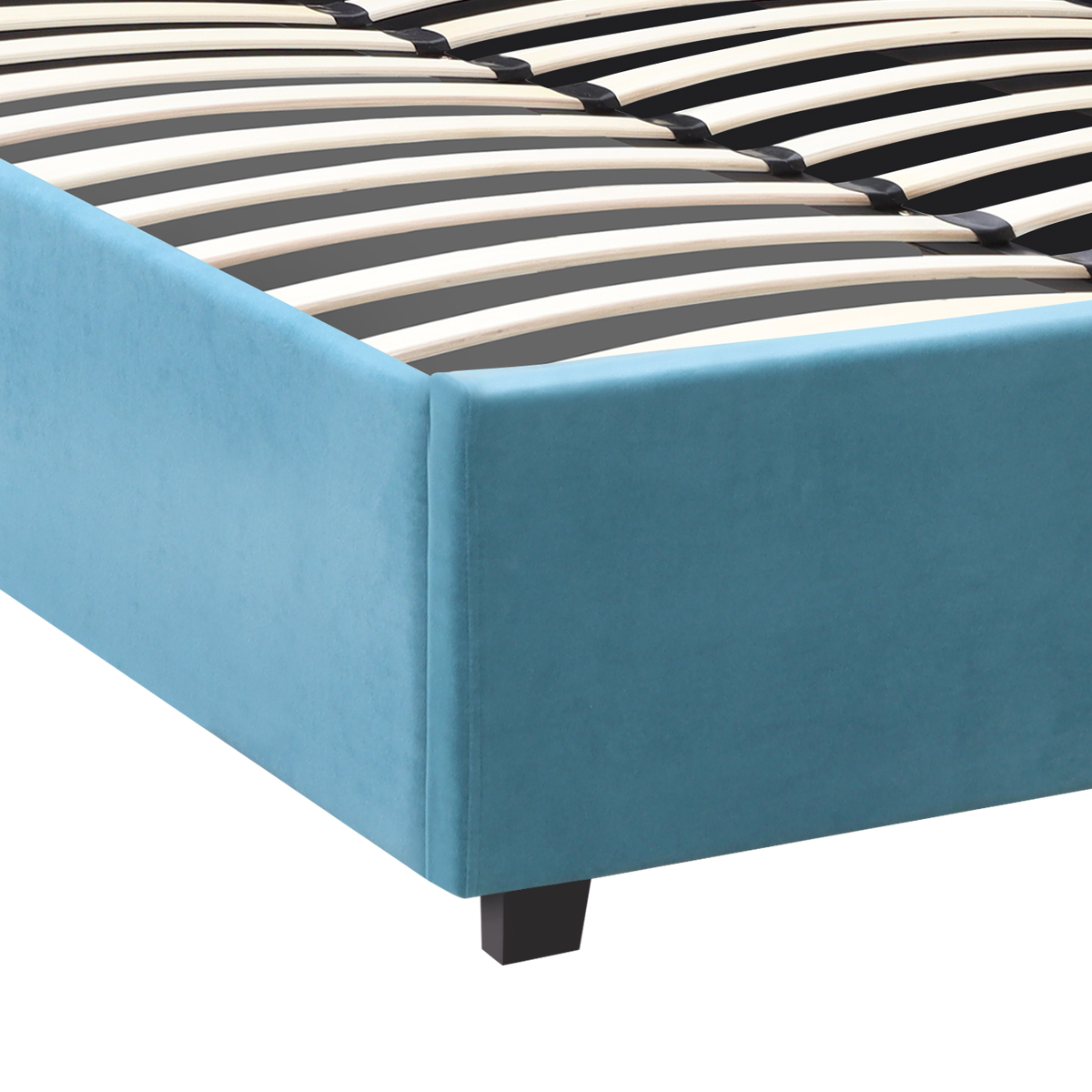 Κρεβάτι Kingston Megapap βελούδινο με αποθηκευτικό χώρο χρώμα γαλάζιο 100x200εκ. - Image 6