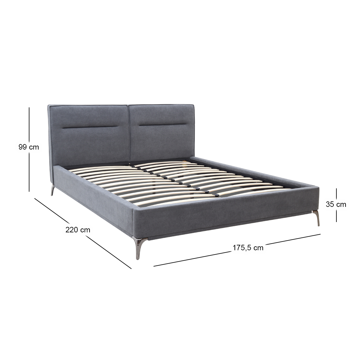 Κρεβάτι Megan Megapap υφασμάτινο χρώμα ανθρακί 160x200εκ. - Image 6