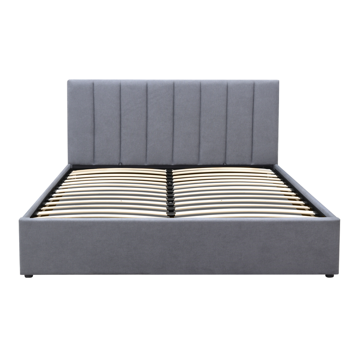 Κρεβάτι Renata Megapap υφασμάτινο με αποθηκευτικό χώρο χρώμα γκρι 160x200εκ. - Image 4