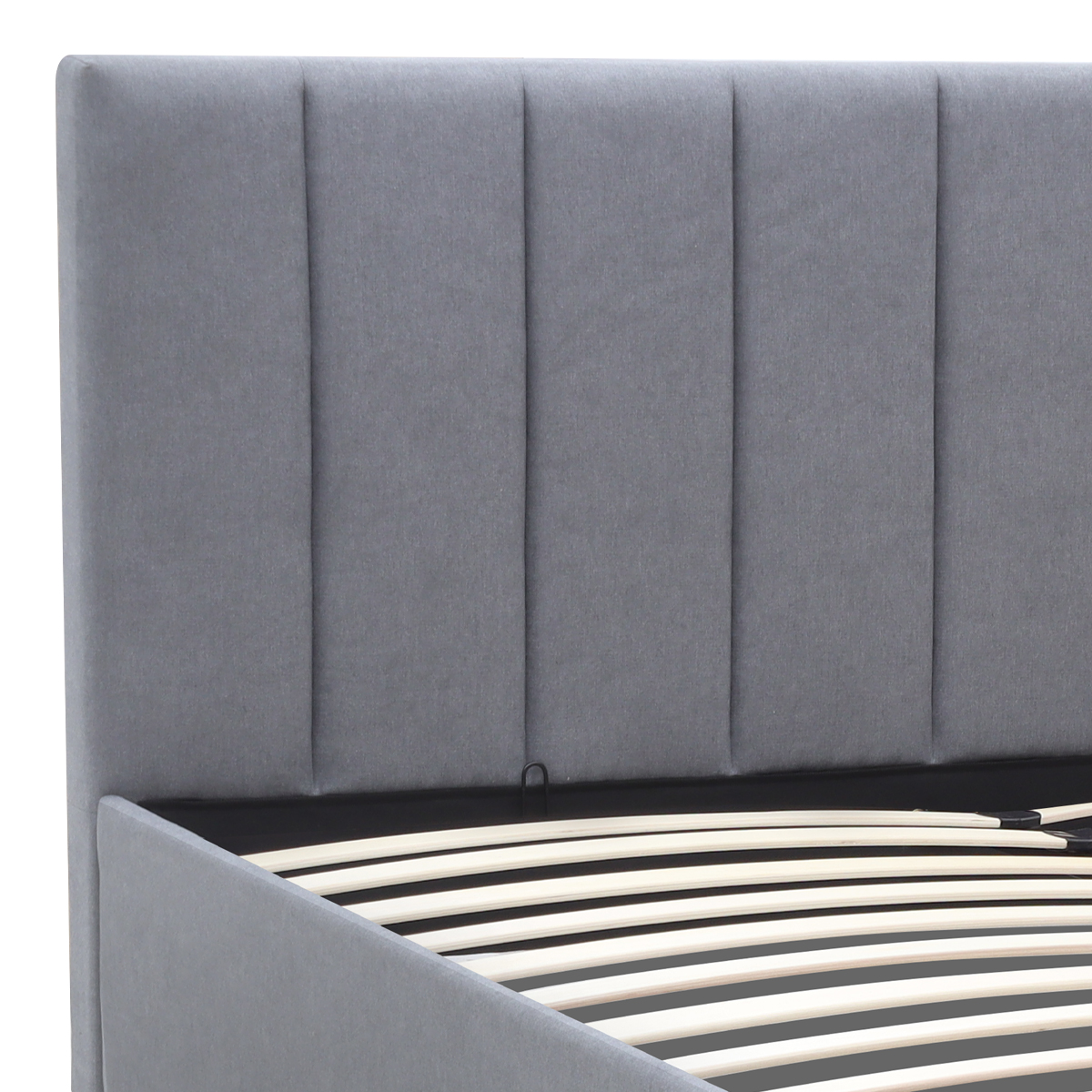 Κρεβάτι Renata Megapap υφασμάτινο με αποθηκευτικό χώρο χρώμα γκρι 160x200εκ. - Image 5