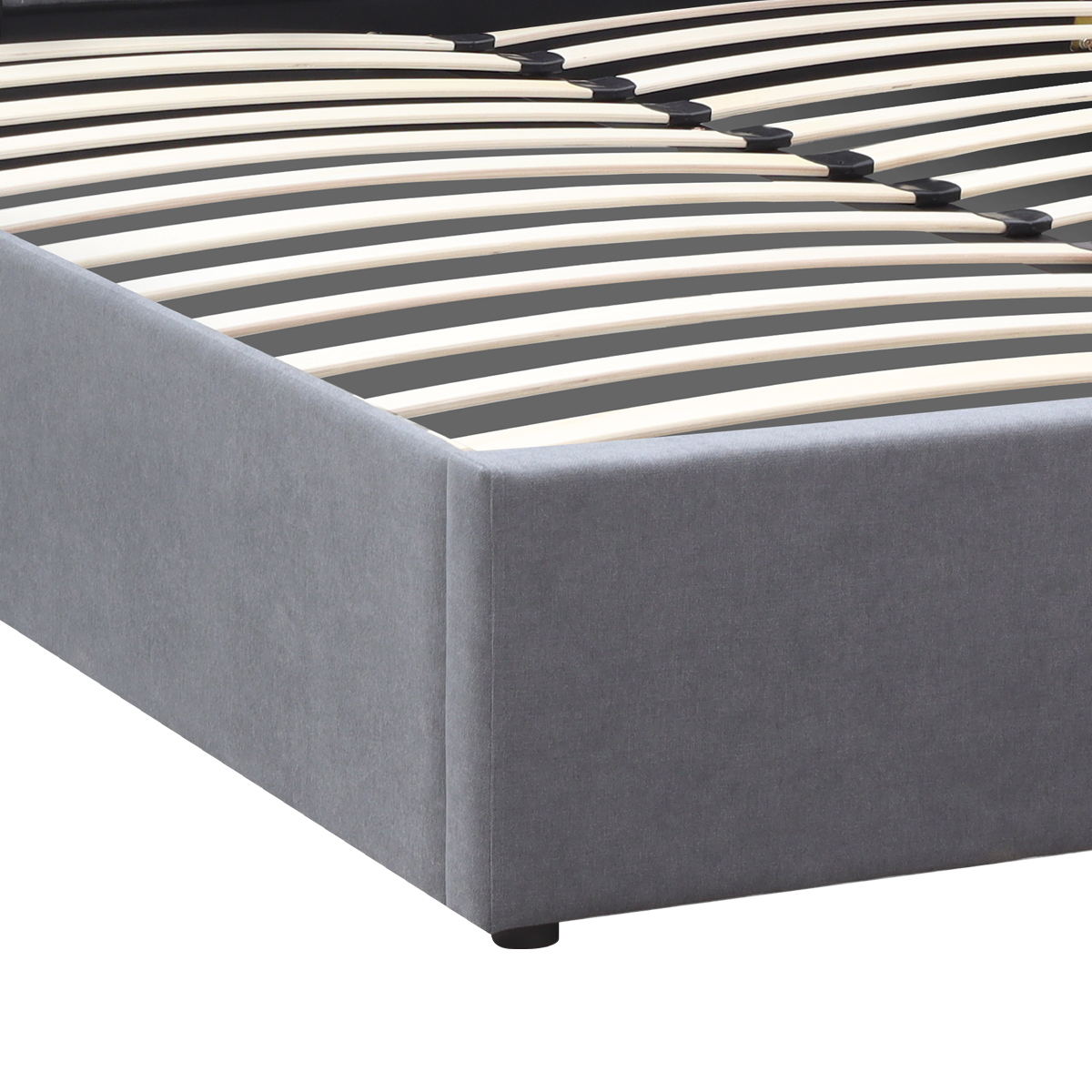 Κρεβάτι Renata Megapap υφασμάτινο με αποθηκευτικό χώρο χρώμα γκρι 160x200εκ. - Image 6