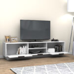 Έπιπλο τηλεόρασης Mensa Megapap χρώμα λευκό 180x35x43cm.