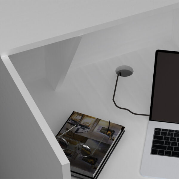 Γραφείο υποδοχής - reception Gemini Megapap χρώμα λευκό 100x70x110εκ. - Image 3