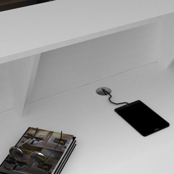 Γραφείο υποδοχής - reception Gemini Megapap χρώμα λευκό 100x70x110εκ. - Image 4