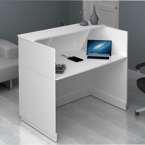 Γραφείο υποδοχής - reception Gemini Megapap χρώμα λευκό 120x70x110εκ. - Image 3