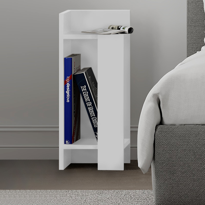 Κομοδίνο Elos Megapap σετ 2 τεμαχίων χρώμα λευκό 25x27x60εκ. - Image 2