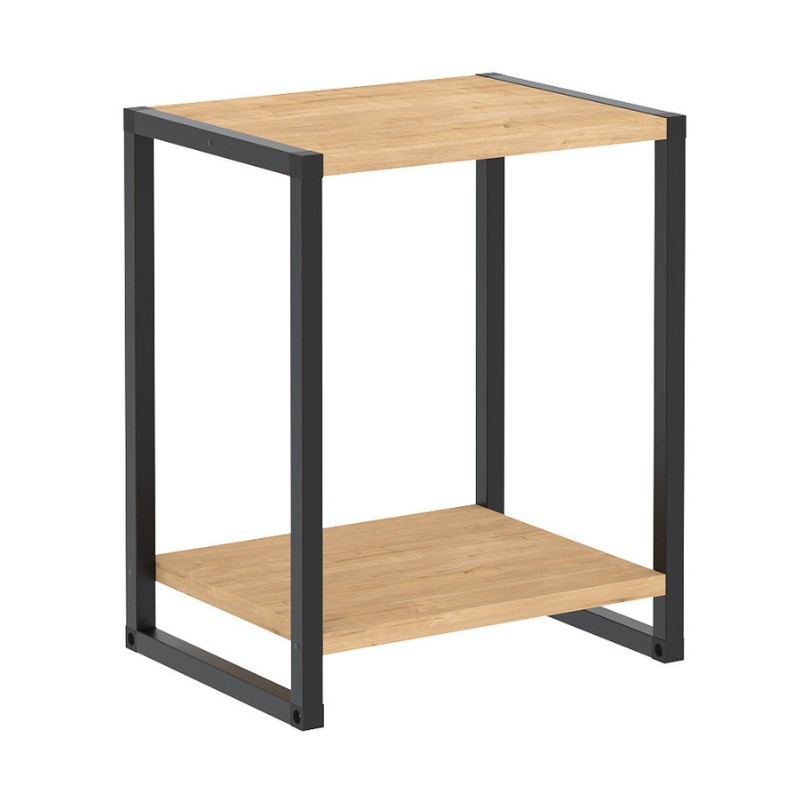 Κομοδίνο Gina Megapap χρώμα sapphire oak - μαύρο 39x30x48εκ. - Image 2