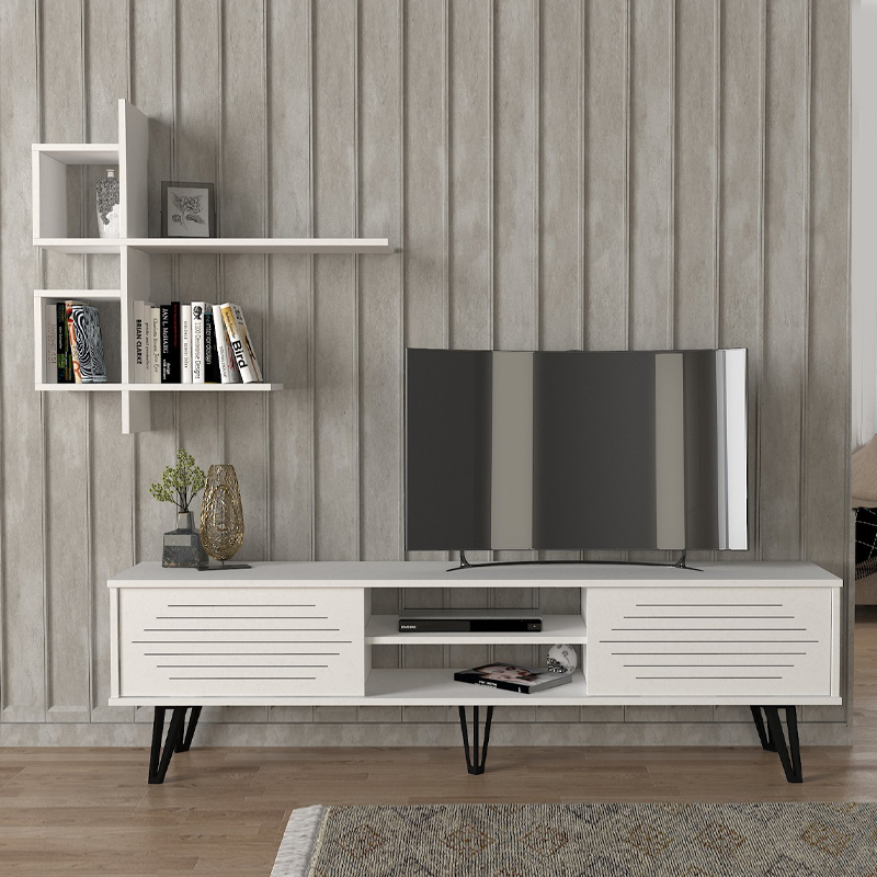 Σύνθεση τηλεόρασης Salerno Megapap χρώμα λευκό 180x35x51εκ. - Image 2