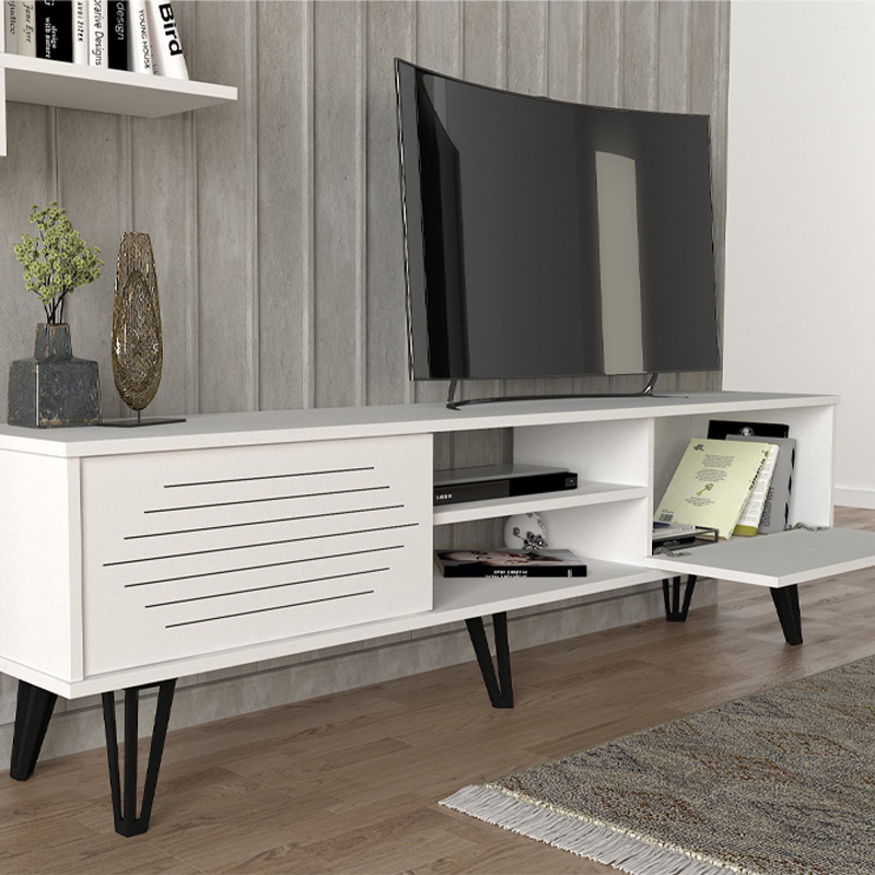 Σύνθεση τηλεόρασης Salerno Megapap χρώμα λευκό 180x35x51εκ. - Image 3