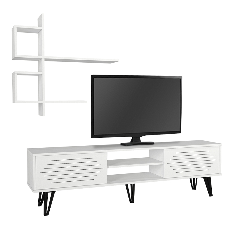 Σύνθεση τηλεόρασης Salerno Megapap χρώμα λευκό 180x35x51εκ. - Image 4