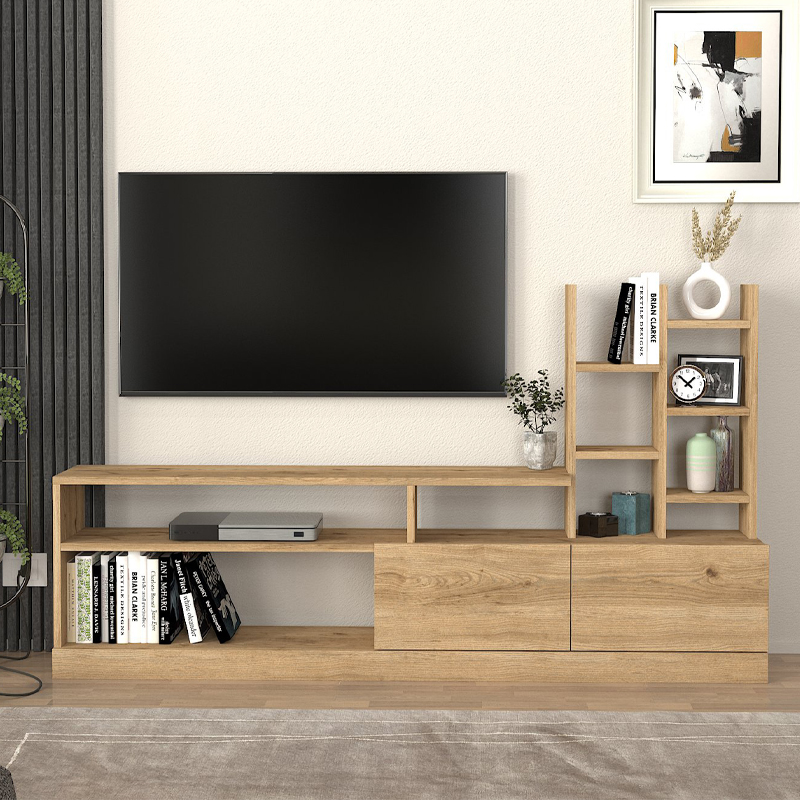 Σύνθεση τηλεόρασης Pesaro Megapap χρώμα sepet oak 165x25x91,3εκ. - Image 2