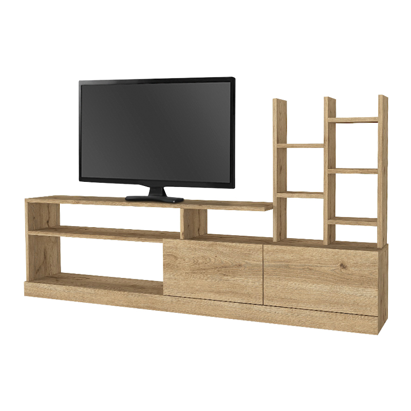 Σύνθεση τηλεόρασης Pesaro Megapap χρώμα sepet oak 165x25x91,3εκ. - Image 4