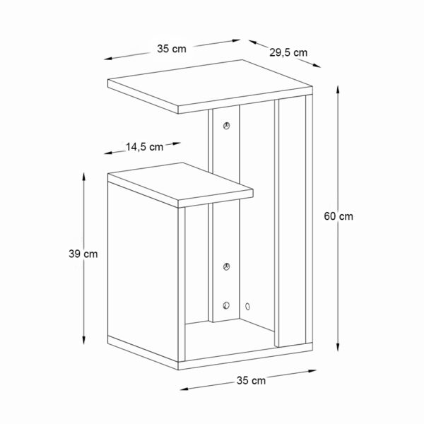 Τραπεζάκι βοηθητικό Rosana Megapap χρώμα sapphire oak 35x29,5x60εκ. - Image 4