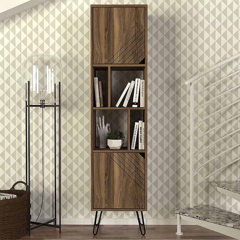 Βιβλιοθήκη Norma Megapap χρώμα καρυδί 45x35x184εκ. - Image 2