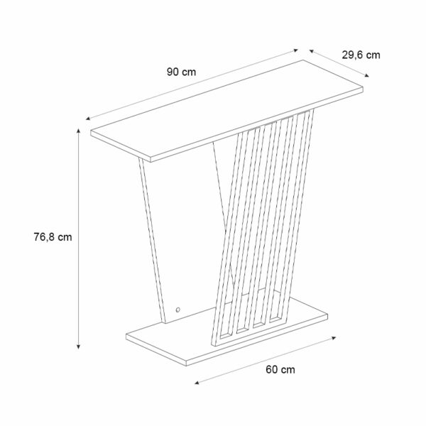 Κονσόλα Gravity Megapap χρώμα travertine - χρυσό 90x29,6x76,8εκ. - Image 4