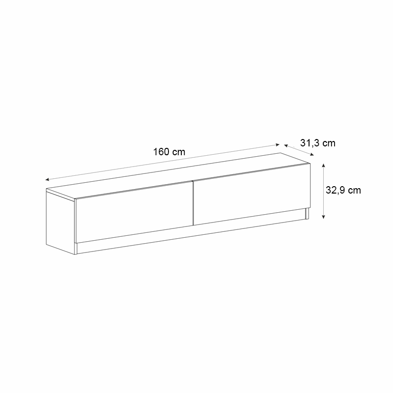Έπιπλο τηλεόρασης Ahenk Megapap χρώμα καρυδί 160x31,3x32,9εκ. - Image 4