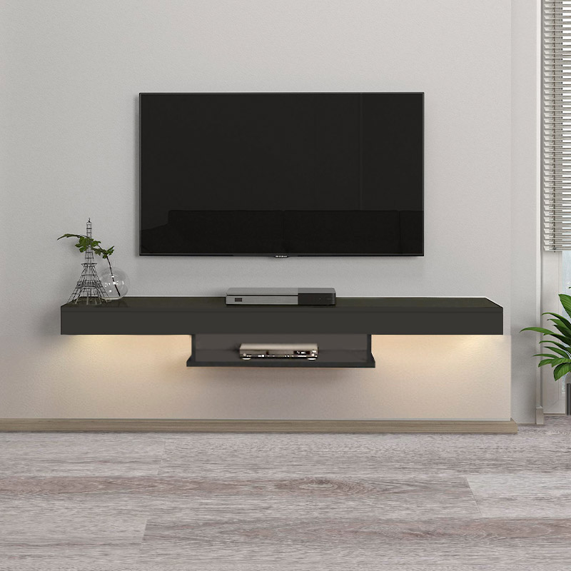 Έπιπλο τηλεόρασης επιτοίχιο Albares Megapap με LED χρώμα ανθρακί 150x29,6x22εκ.