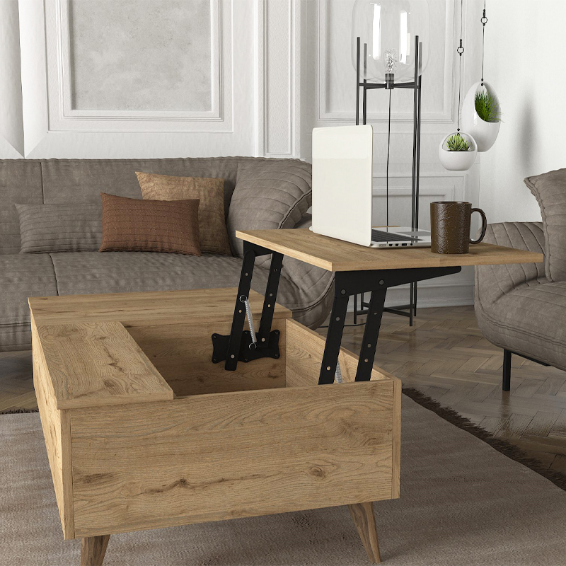 Τραπεζάκι σαλονιού Roy Megapap με σερβιτόρο χρώμα sepet oak 121x69x40εκ. - Image 4