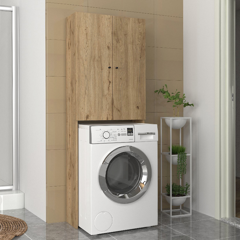 Έπιπλο πλυντηρίου Romme Megapap χρώμα sepet oak 65x27,1x180εκ. - Image 2