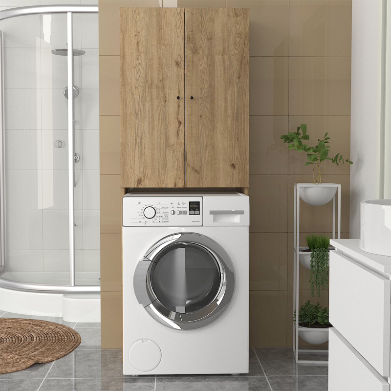 Έπιπλο πλυντηρίου Romme Megapap χρώμα sepet oak 65x27,1x180εκ. - Image 3