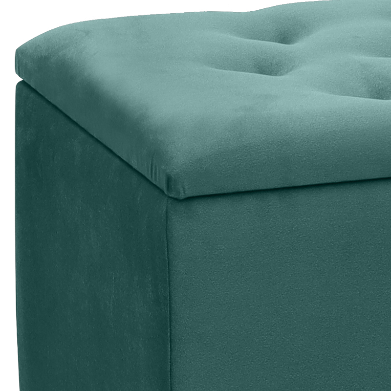 Σκαμπώ - Ταμπουρέ Lotus Megapap βελούδινο χρώμα κυπαρισσί 90x40x50εκ. - Image 3