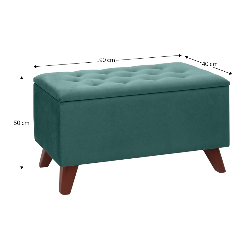 Σκαμπώ - Ταμπουρέ Lotus Megapap βελούδινο χρώμα κυπαρισσί 90x40x50εκ. - Image 4