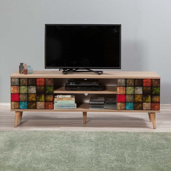 Έπιπλο τηλεόρασης Soho Megapap χρώμα sonoma 140x40x50 εκ. - Image 2