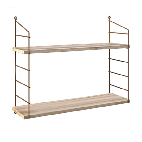 Ραφιέρα τοίχου Armoni Megapap χρώμα sacramento oak - καφέ μέταλλο 72x20x58εκ. - Image 2
