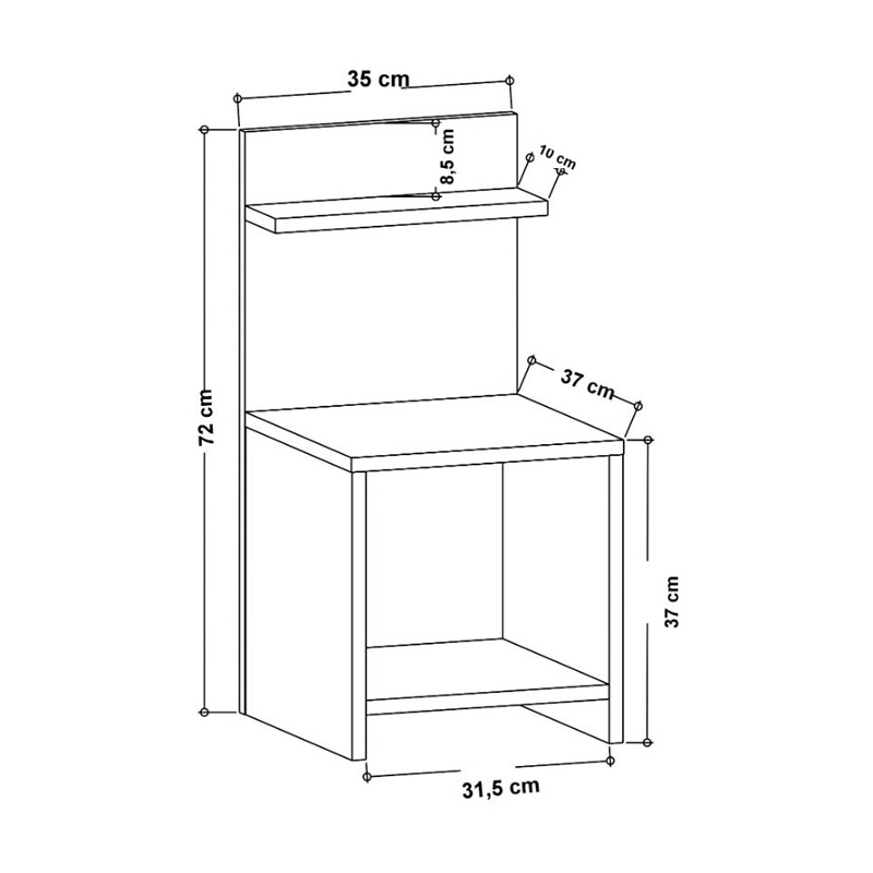 Κομοδίνο Ulman Megapap χρώμα sapphire oak 35x37x72εκ. - Image 4