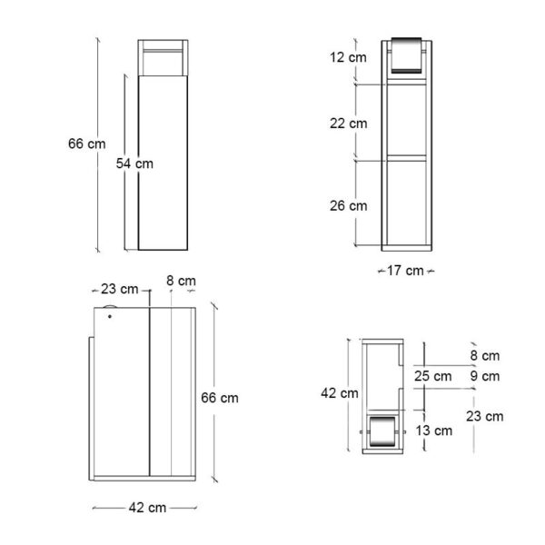 Ντουλάπι μπάνιου Paper Megapap χρώμα λευκό 17x42x66εκ. - Image 4