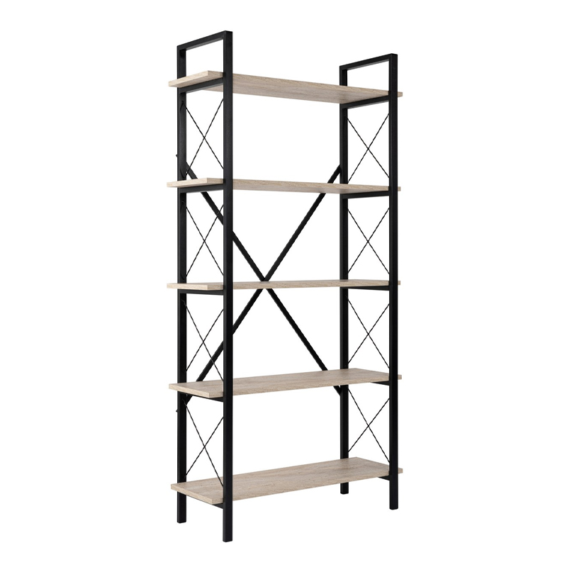 Βιβλιοθήκη Elysian Megapap χρώμα travertine - μαύρο 90x33,5x180εκ. - Image 3