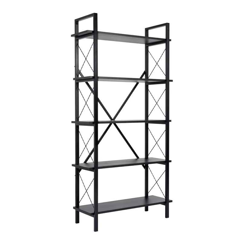 Βιβλιοθήκη Elysian Megapap χρώμα μαύρο 90x33,5x180εκ. - Image 3