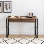 Γραφείο εργασίας Rana Megapap χρώμα καρυδί - μαύρο 120x60x78,8εκ.