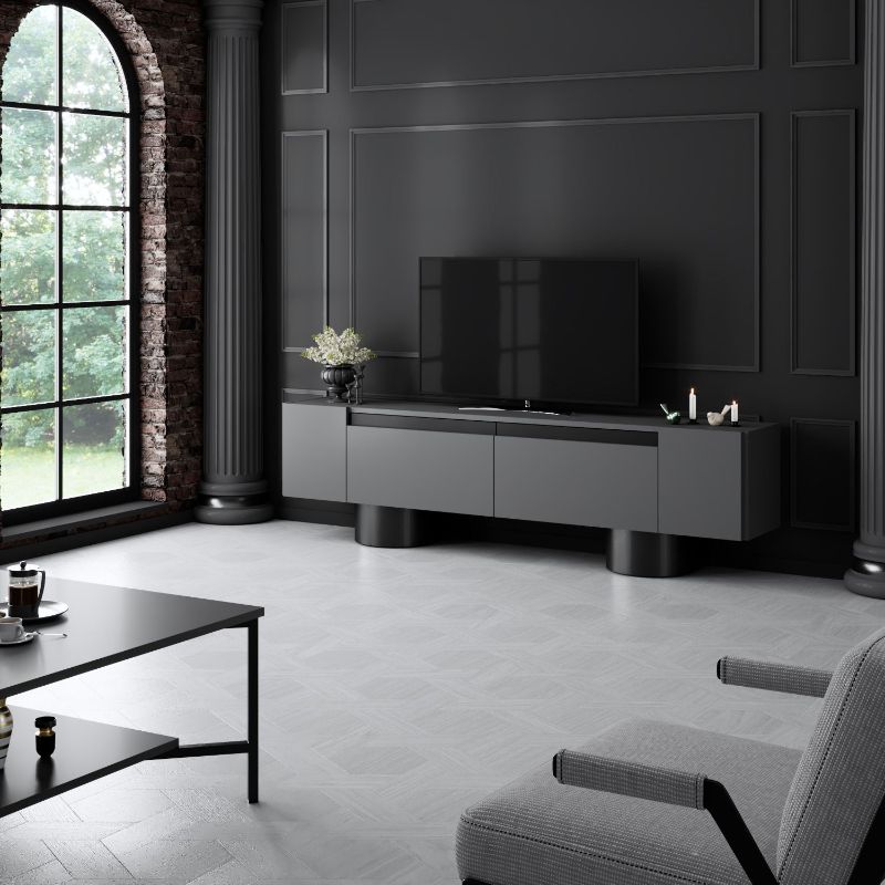 Έπιπλο τηλεόρασης Haven Megapap χρώμα ανθρακί 180x30x50εκ. - Image 5