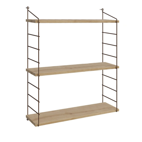 Ραφιέρα τοίχου Armoni Megapap χρώμα sapphire oak - καφέ μέταλλο 72x20x85εκ. - Image 2