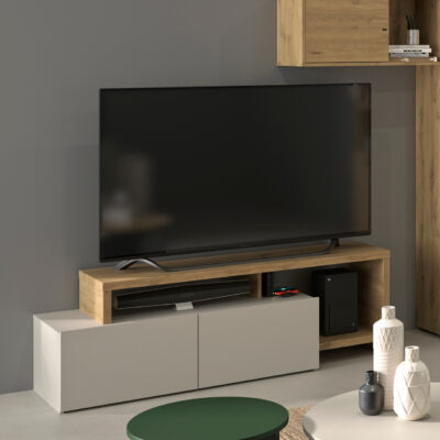 Craft έπιπλο τηλεόρασης με 2 πόρτες 155/136x45/36x50/33εκ. Artisan Oak / Grege
