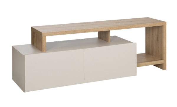 Craft έπιπλο τηλεόρασης με 2 πόρτες 155/136x45/36x50/33εκ. Artisan Oak / Grege - Image 2