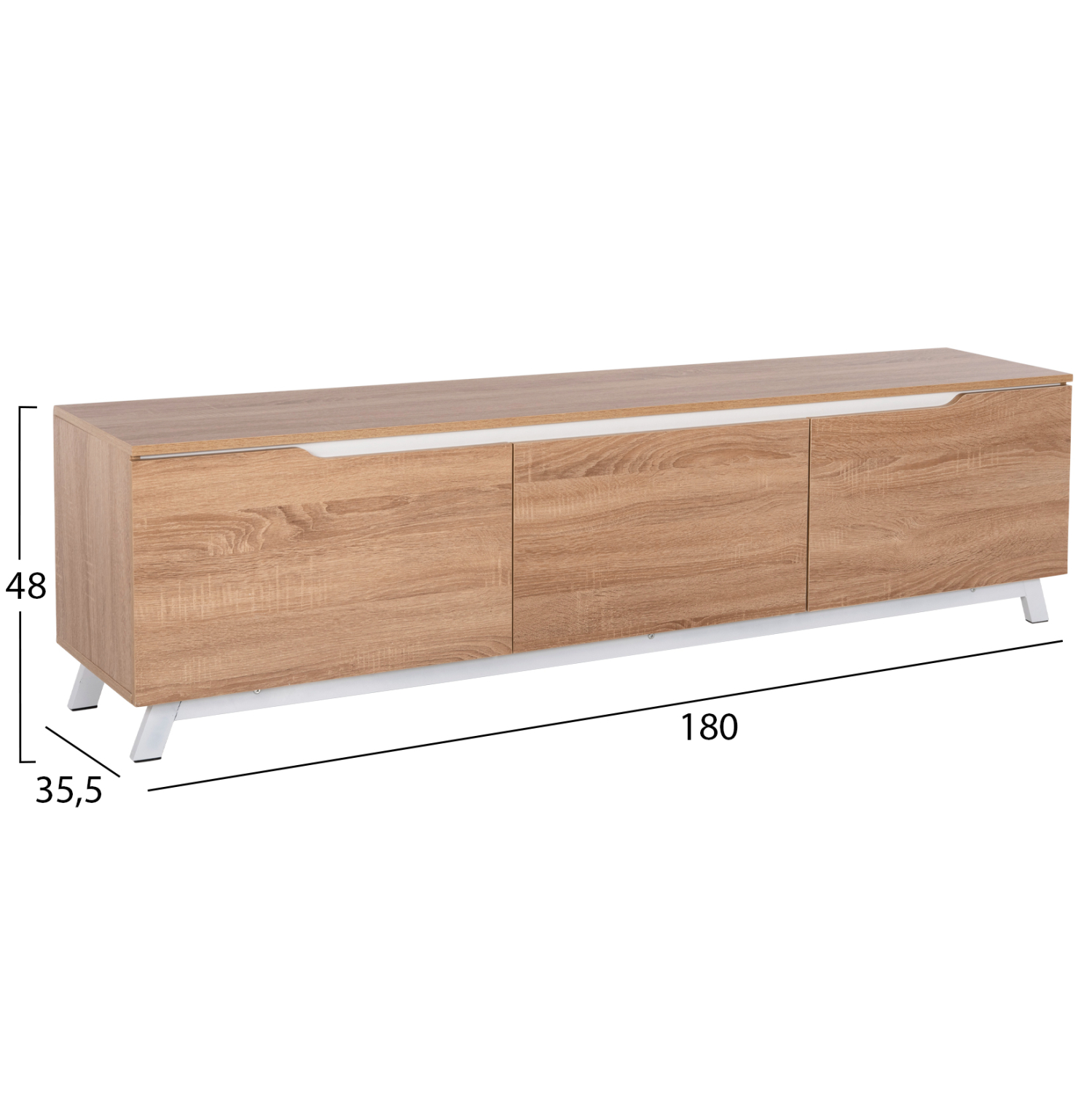 ΕΠΙΠΛΟ ΤΗΛΕΟΡΑΣΗΣ KIMIA HM8902.13 ΜΕΛΑΜΙΝΗ SONAMA-ΛΕΥΚΟ 180Χ35Χ48,5Υεκ. - Image 2