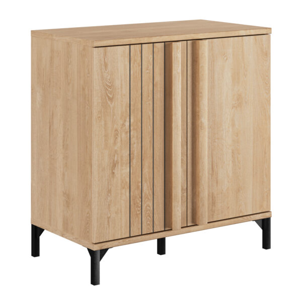 Faro ντουλάπι αποθήκευσης χαμηλό 80x45x85εκ. Blond Oak / Μαύρο - Image 2