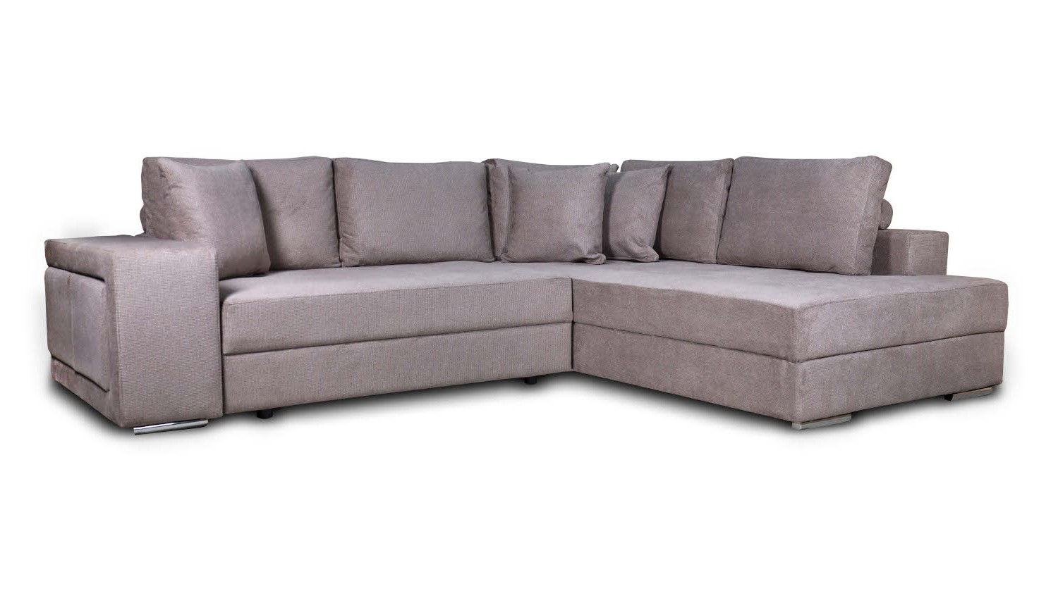 Karina Γωνιακός καναπές κρεβάτι με αποθηκευτικό χώρο & 2 σκαμπό 278x218εκ. Μπεζ σκούρο Δεξιά Γωνία - Image 2