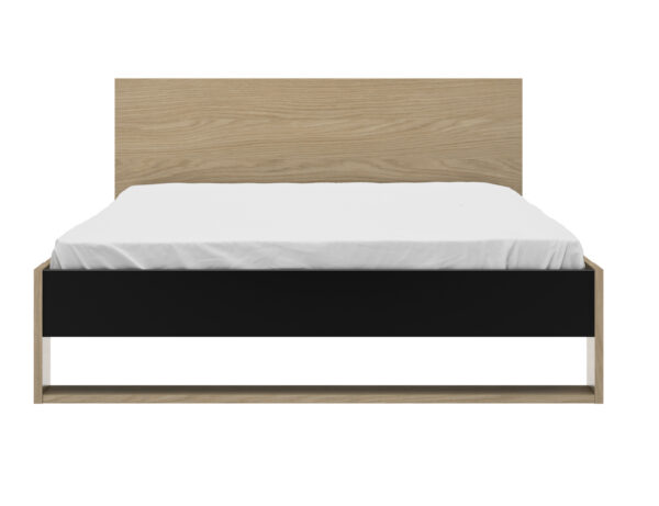 Nael κρεβάτι διπλό 150x205x80εκ. ( για στρώμα 140x200εκ. )  Rookwood Oak / Μαύρο - Image 2