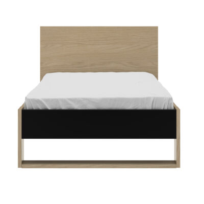 Nael κρεβάτι μονό 100x195x80εκ. (  για στρώμα 90x200εκ. ) Rookwood Oak / Μαύρο