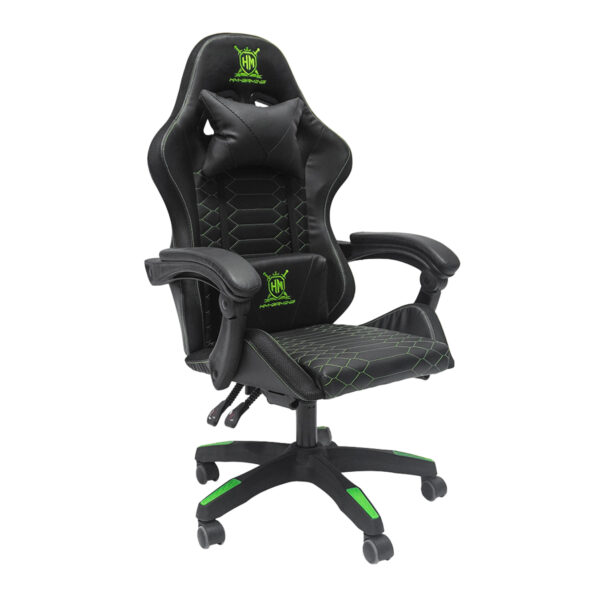 ΠΟΛΥΘΡΟΝΑ GAMING LOOT HM1204 ΜΑΥΡΟ-ΠΡΑΣΙΝΟ PVC & NYLON 60x60x120Υεκ. - Image 2