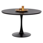 ΤΡΑΠΕΖΙ ΤΡΑΠΕΖΑΡΙΑΣ ROLLO HM9422.12 ΣΤΡΟΓΓΥΛΟ BLACK MARBLE Φ120x74Yεκ.