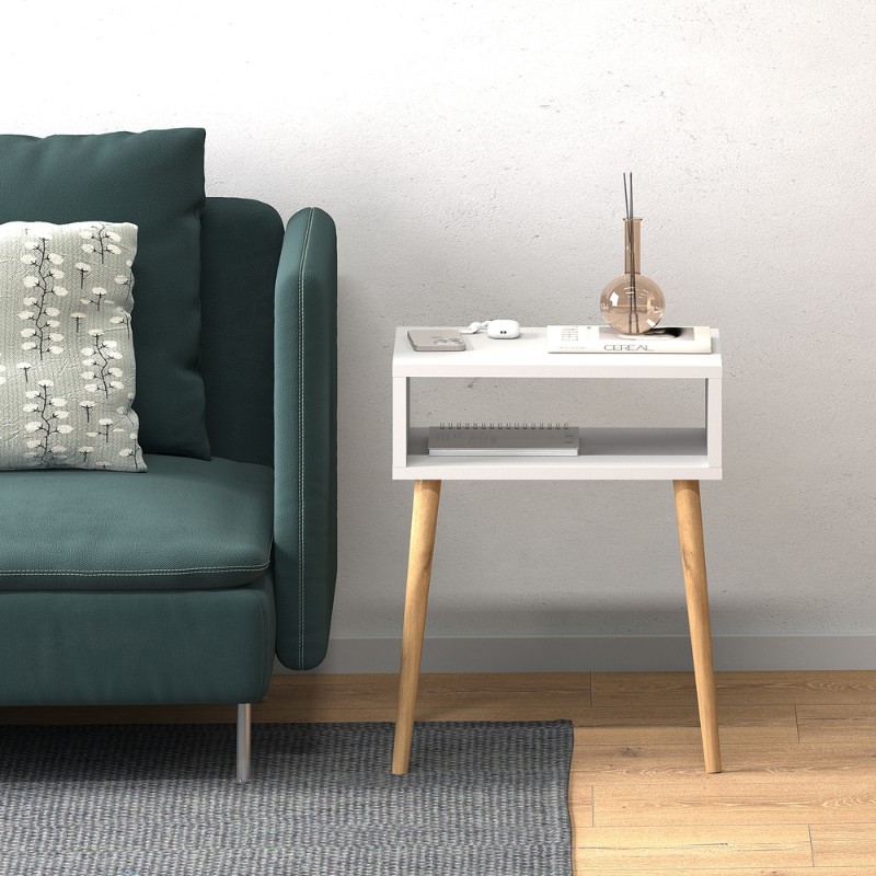 Κομοδίνο Fiona Megapap χρώμα λευκό 45x30x58εκ. - Image 2