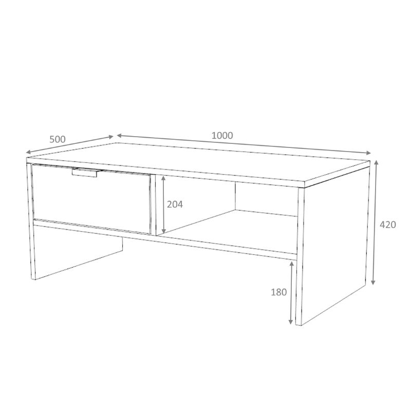 Τραπεζάκι σαλονιού Galaxy Megapap χρώμα φυσικό οξιάς 100x50x42εκ. - Image 4