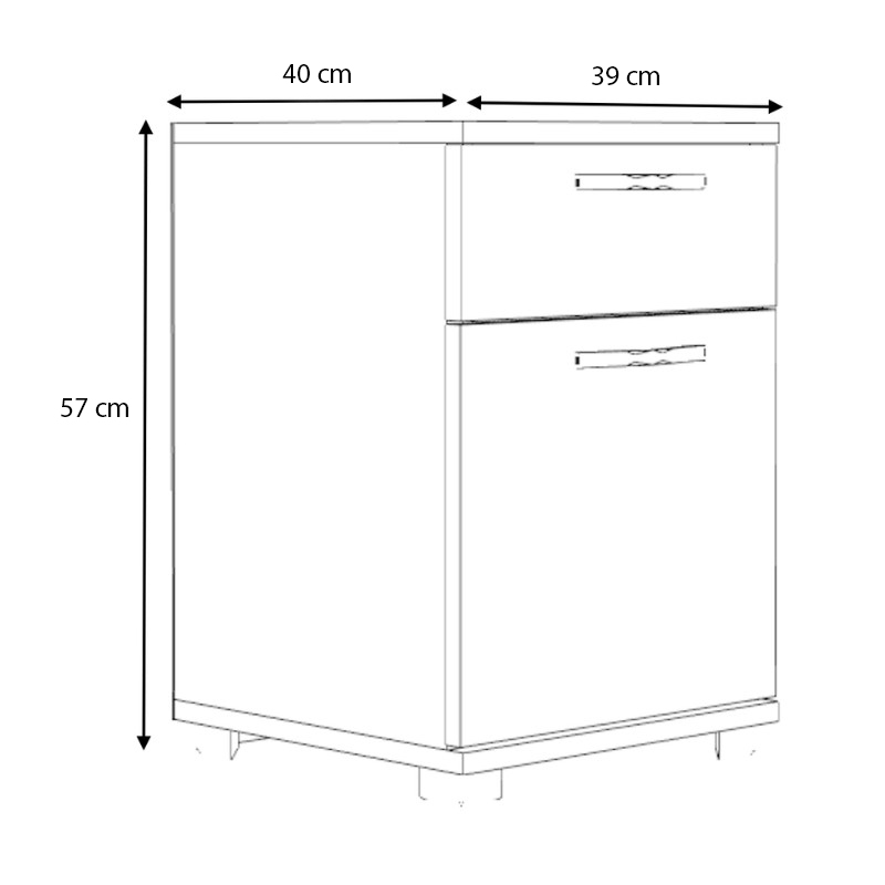 Κομοδίνο - συρταριέρα γραφείου Veto Megapap χρώμα λευκό 40x39x57εκ. - Image 4
